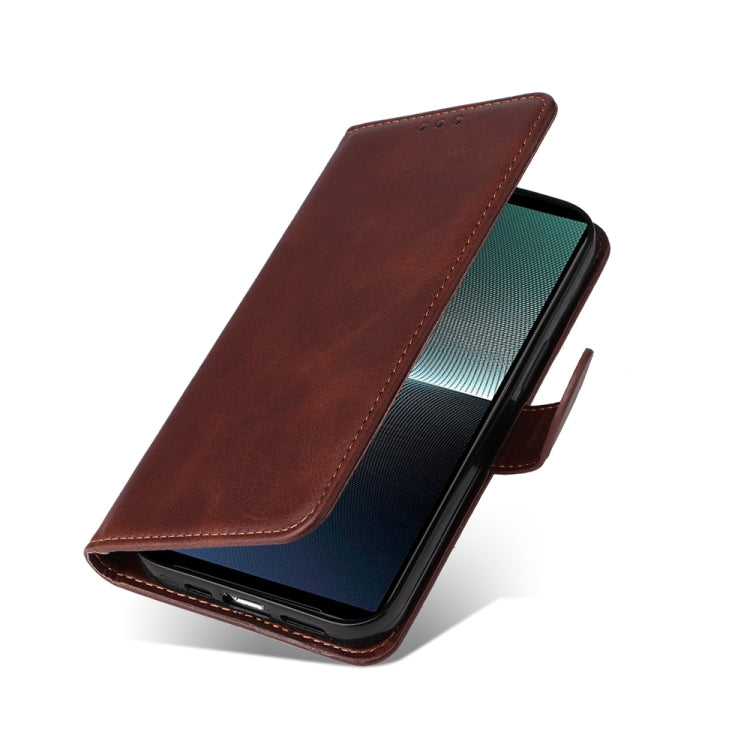 For Sony Xperia 1 V Classic Calf Texture Flip Leather Phone Case
