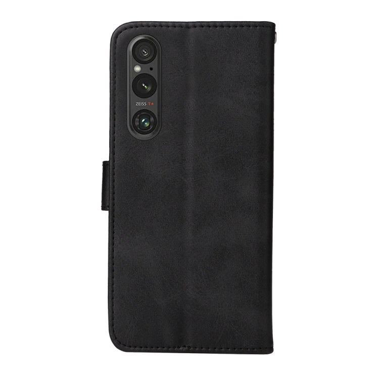 For Sony Xperia 1 V Classic Calf Texture Flip Leather Phone Case