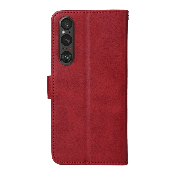 For Sony Xperia 1 V Classic Calf Texture Flip Leather Phone Case