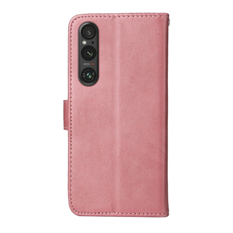 For Sony Xperia 1 V Classic Calf Texture Flip Leather Phone Case