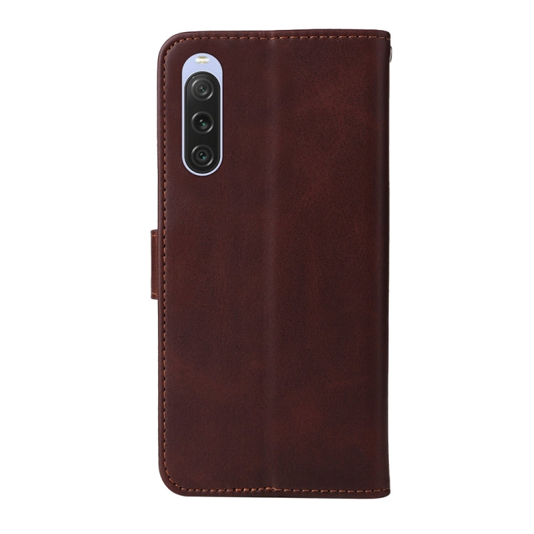 For Sony Xperia 10 V Classic Calf Texture Flip Leather Phone Case
