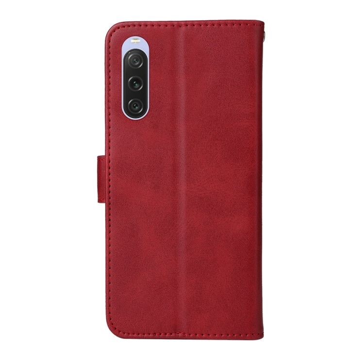 For Sony Xperia 10 V Classic Calf Texture Flip Leather Phone Case