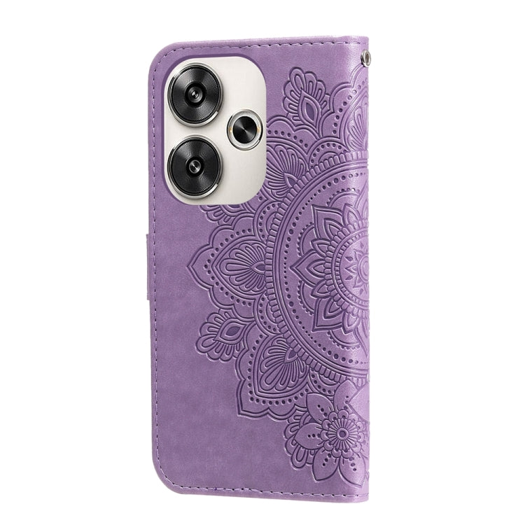 For Xiaomi Poco F6 7-petal Flowers Embossing Leather Phone Case