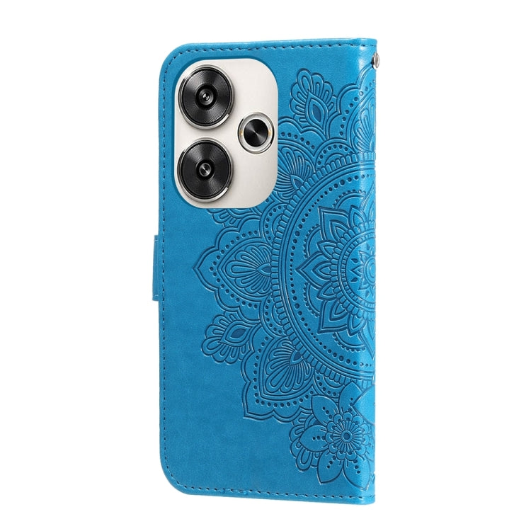 For Xiaomi Poco F6 7-petal Flowers Embossing Leather Phone Case
