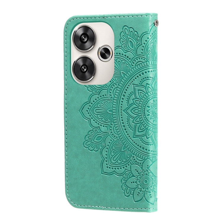 For Xiaomi Poco F6 7-petal Flowers Embossing Leather Phone Case
