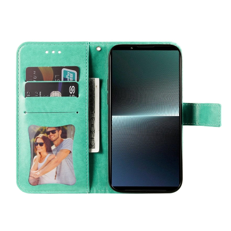 For Sony Xperia 1 V Seven-petal Flowers Embossing Leather Phone Case