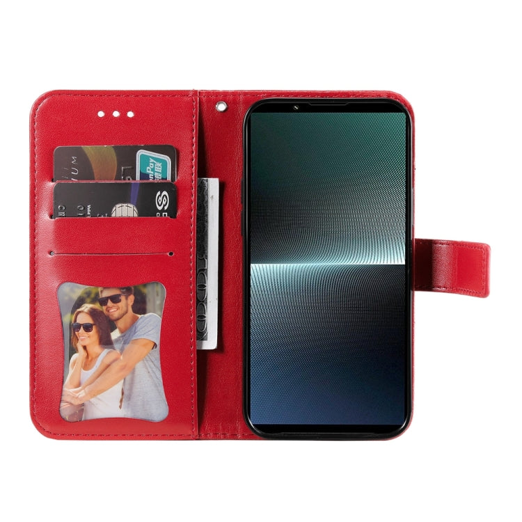 For Sony Xperia 1 V Seven-petal Flowers Embossing Leather Phone Case