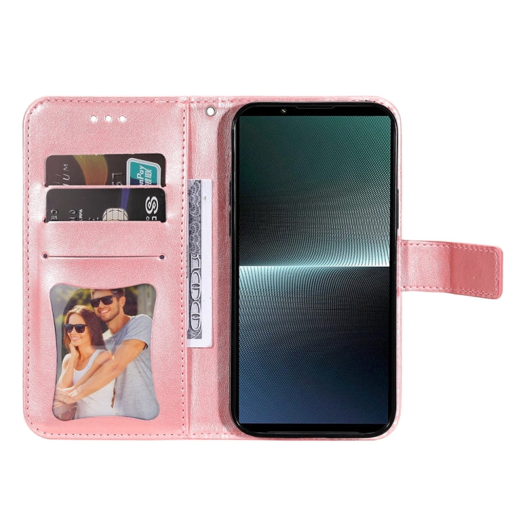 For Sony Xperia 1 V Seven-petal Flowers Embossing Leather Phone Case