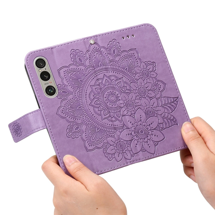 For Sony Xperia 1 VI Seven-petal Flowers Embossing Leather Phone Case