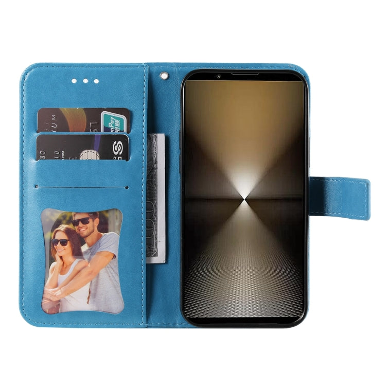 For Sony Xperia 1 VI Seven-petal Flowers Embossing Leather Phone Case