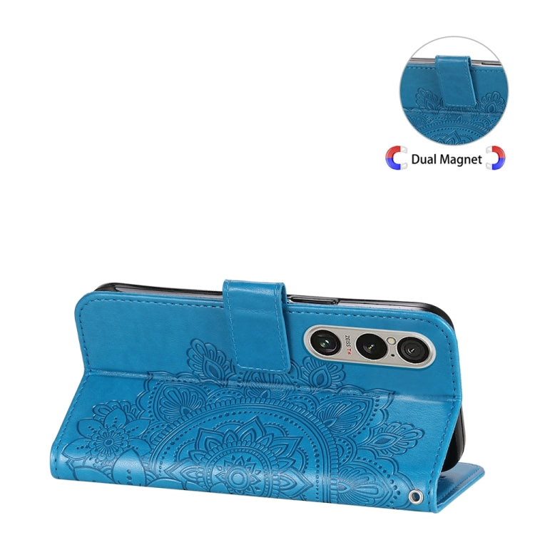 For Sony Xperia 1 VI Seven-petal Flowers Embossing Leather Phone Case