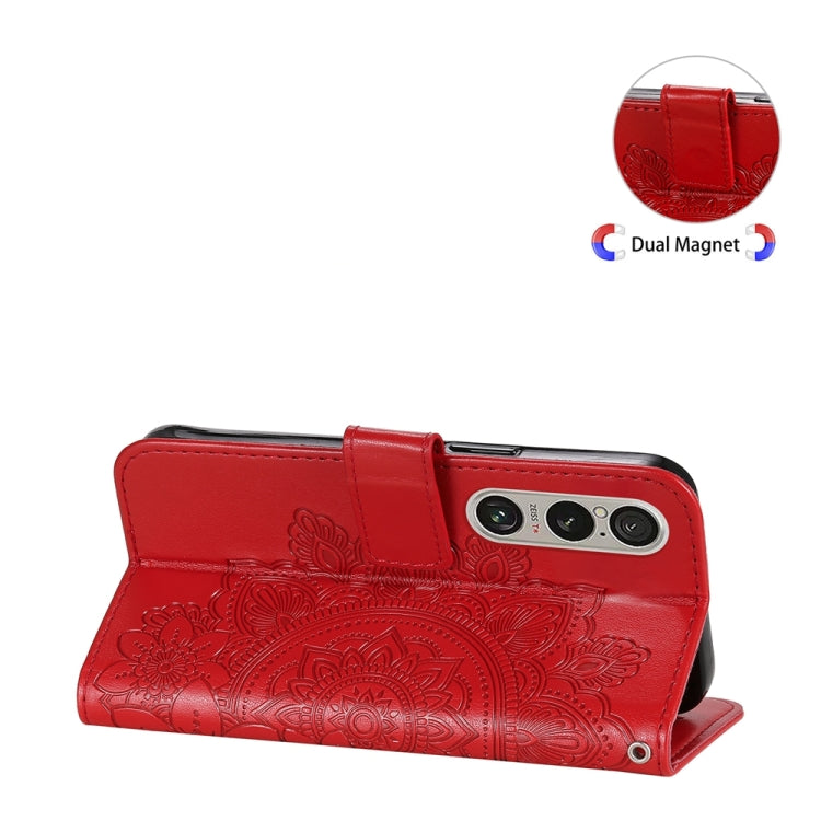 For Sony Xperia 1 VI Seven-petal Flowers Embossing Leather Phone Case