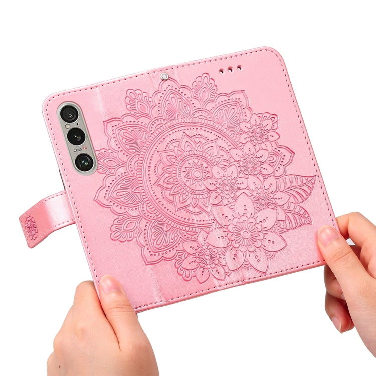 For Sony Xperia 1 VI Seven-petal Flowers Embossing Leather Phone Case
