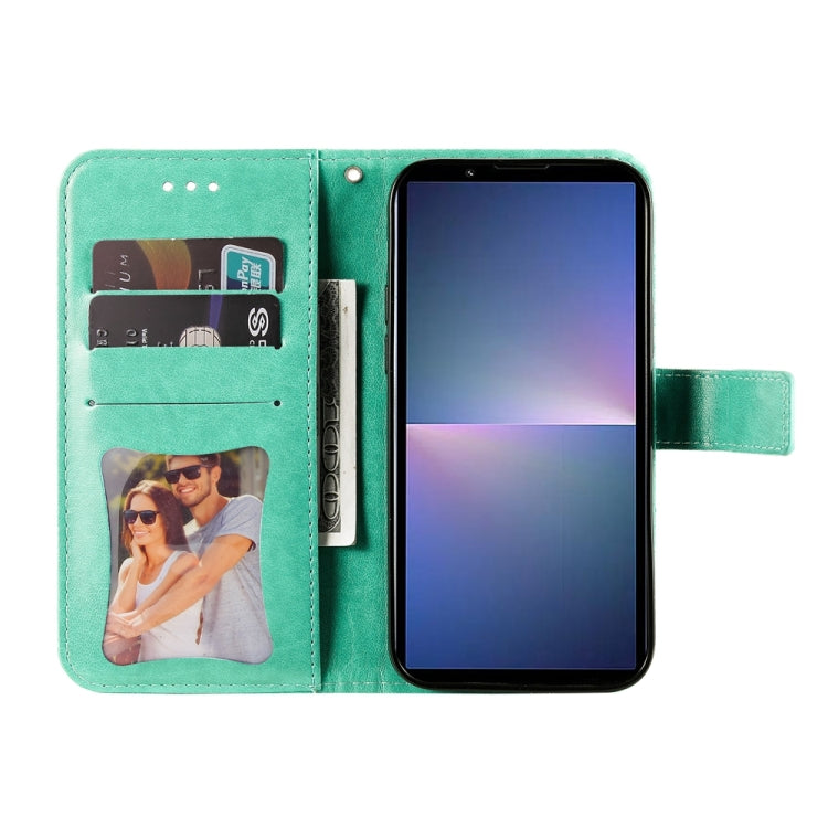 For Sony Xperia 5 V Seven-petal Flowers Embossing Leather Phone Case