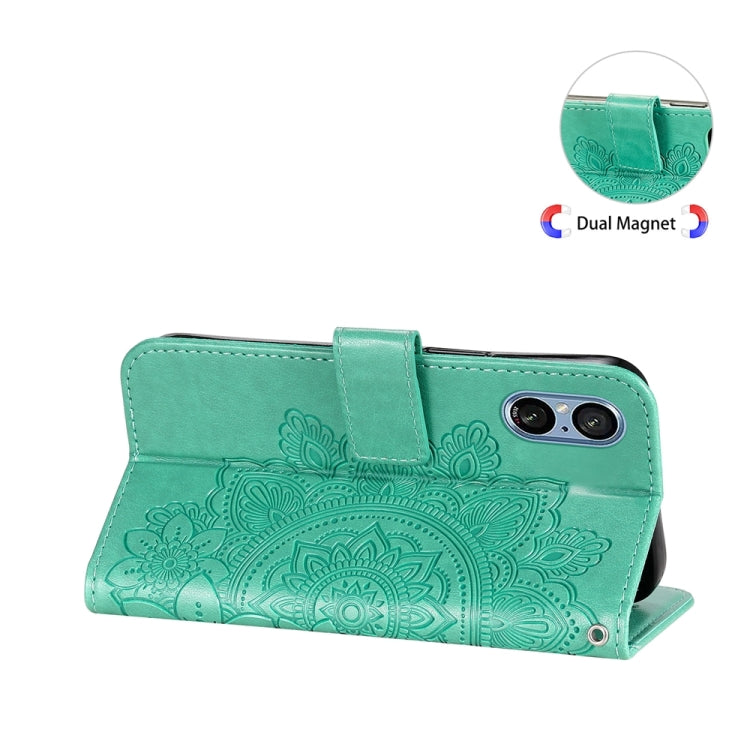 For Sony Xperia 5 V Seven-petal Flowers Embossing Leather Phone Case