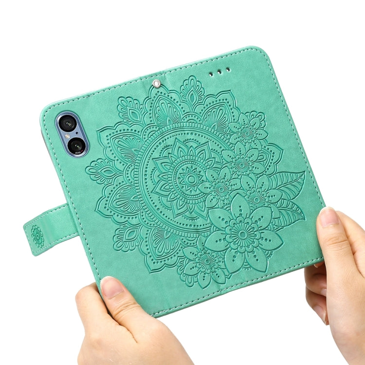 For Sony Xperia 5 V Seven-petal Flowers Embossing Leather Phone Case