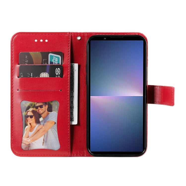 For Sony Xperia 5 V Seven-petal Flowers Embossing Leather Phone Case