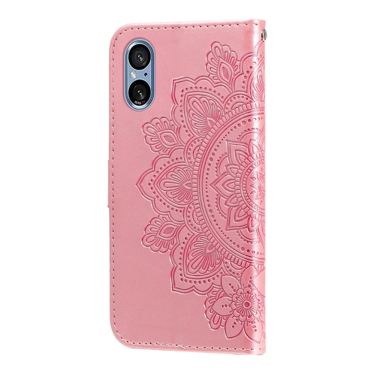 For Sony Xperia 5 V Seven-petal Flowers Embossing Leather Phone Case