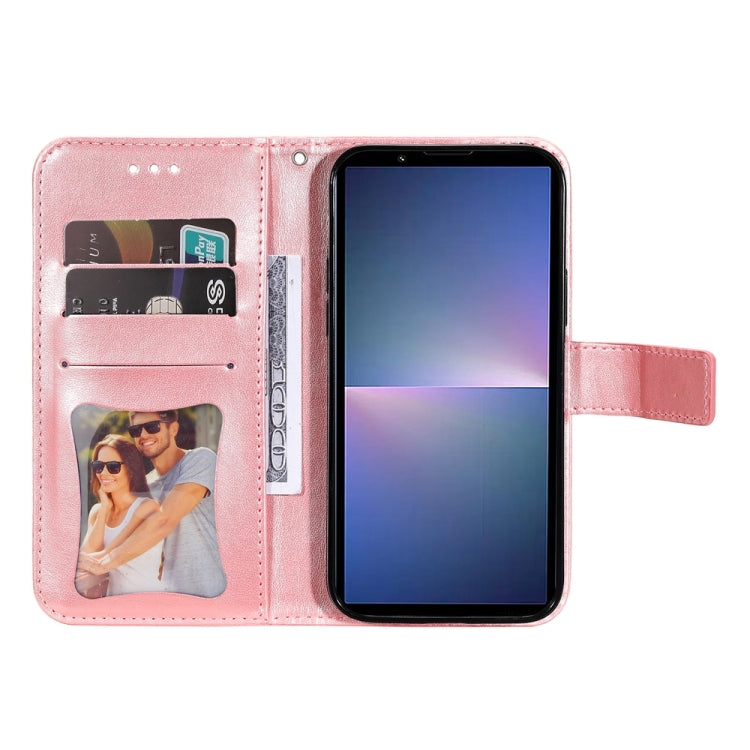 For Sony Xperia 5 V Seven-petal Flowers Embossing Leather Phone Case