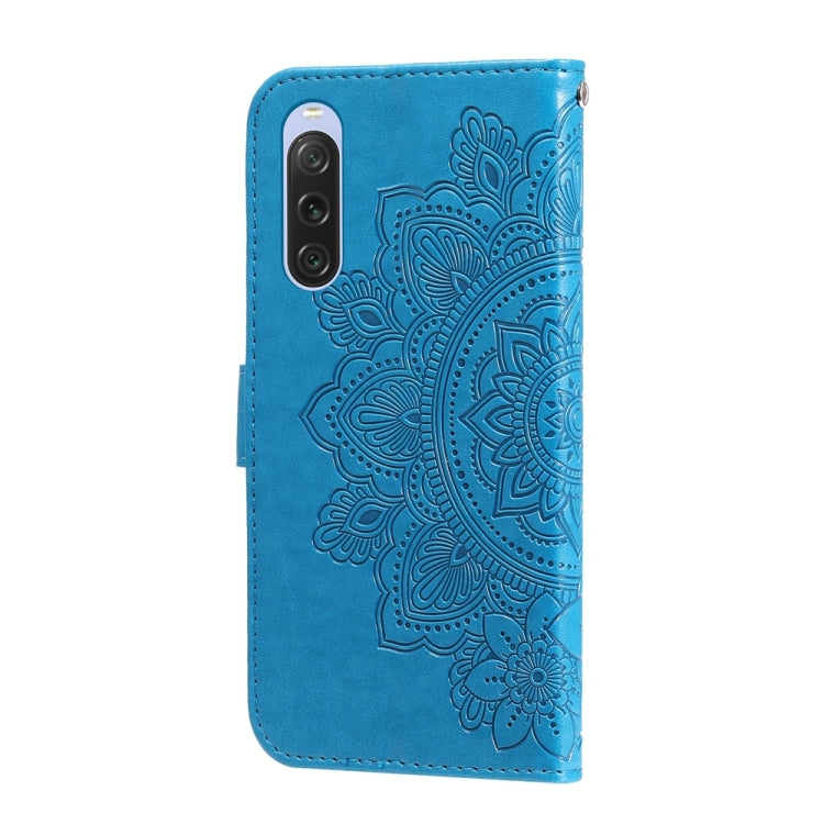 For Sony Xperia 10 V Seven-petal Flowers Embossing Leather Phone Case