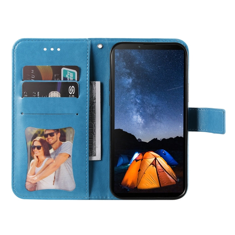 For Sony Xperia 10 V Seven-petal Flowers Embossing Leather Phone Case