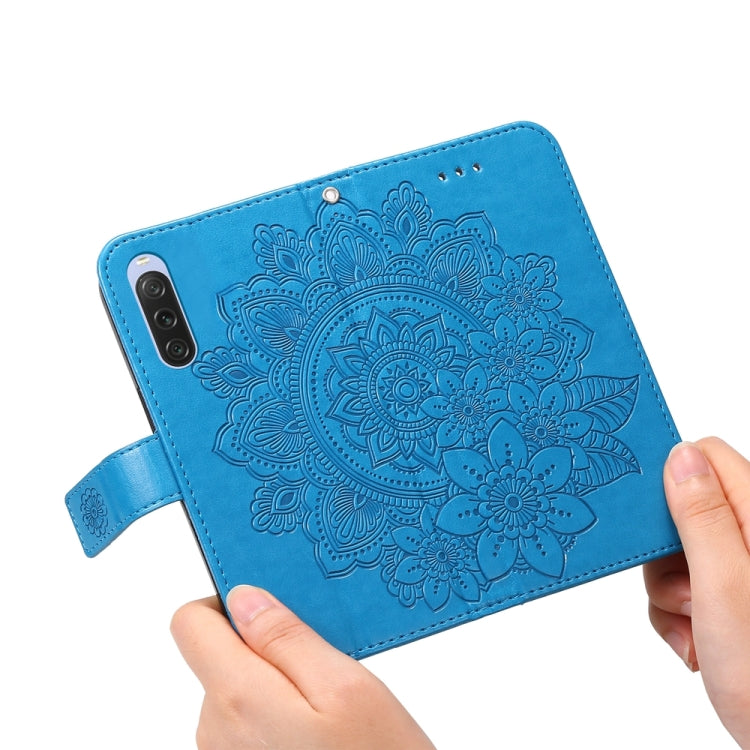 For Sony Xperia 10 V Seven-petal Flowers Embossing Leather Phone Case