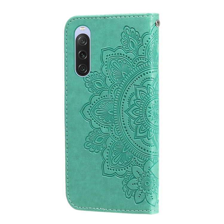 For Sony Xperia 10 V Seven-petal Flowers Embossing Leather Phone Case