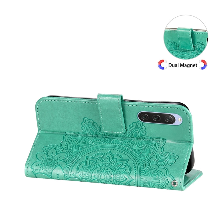 For Sony Xperia 10 V Seven-petal Flowers Embossing Leather Phone Case