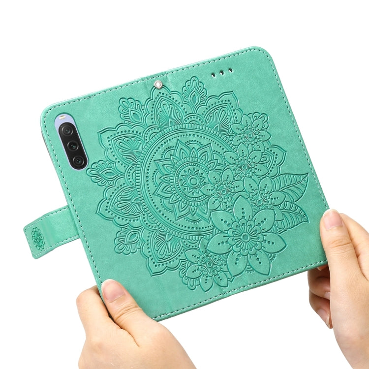 For Sony Xperia 10 V Seven-petal Flowers Embossing Leather Phone Case