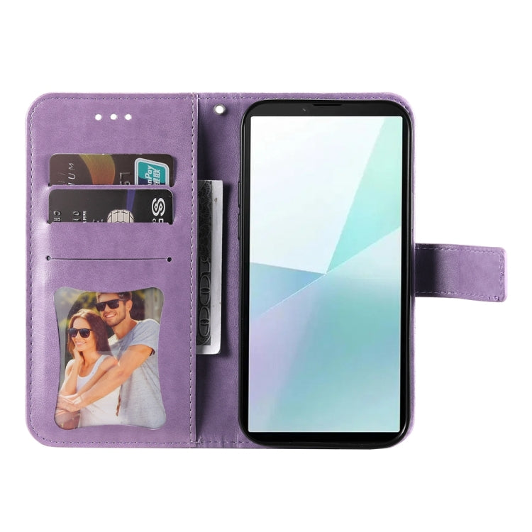 For Sony Xperia 10 VI Seven-petal Flowers Embossing Leather Phone Case