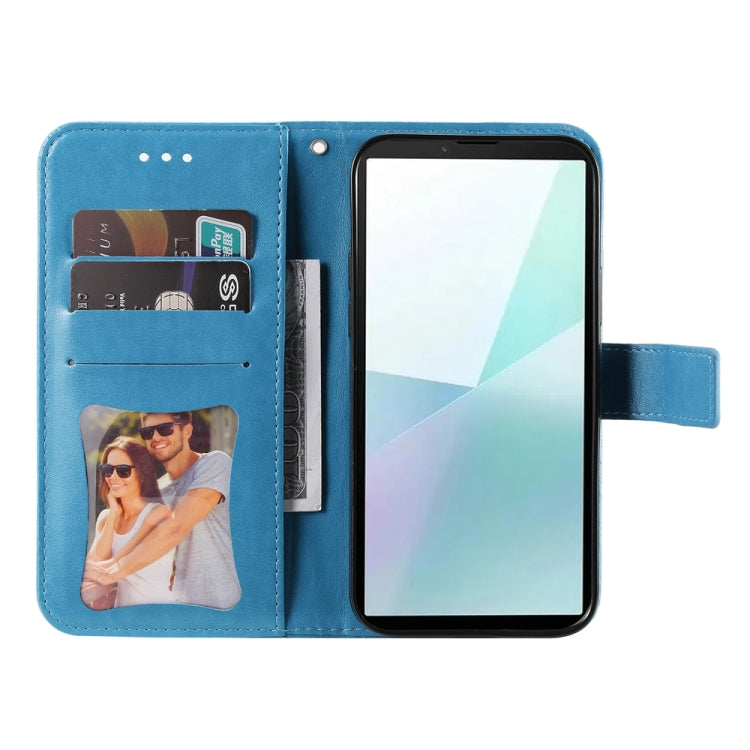 For Sony Xperia 10 VI Seven-petal Flowers Embossing Leather Phone Case