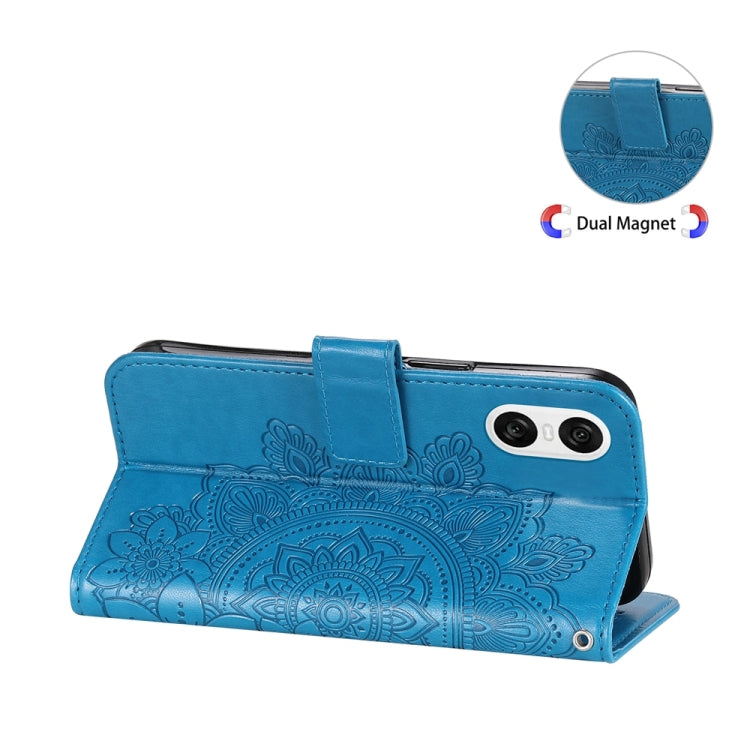 For Sony Xperia 10 VI Seven-petal Flowers Embossing Leather Phone Case