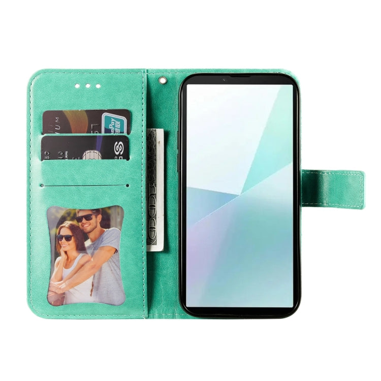 For Sony Xperia 10 VI Seven-petal Flowers Embossing Leather Phone Case