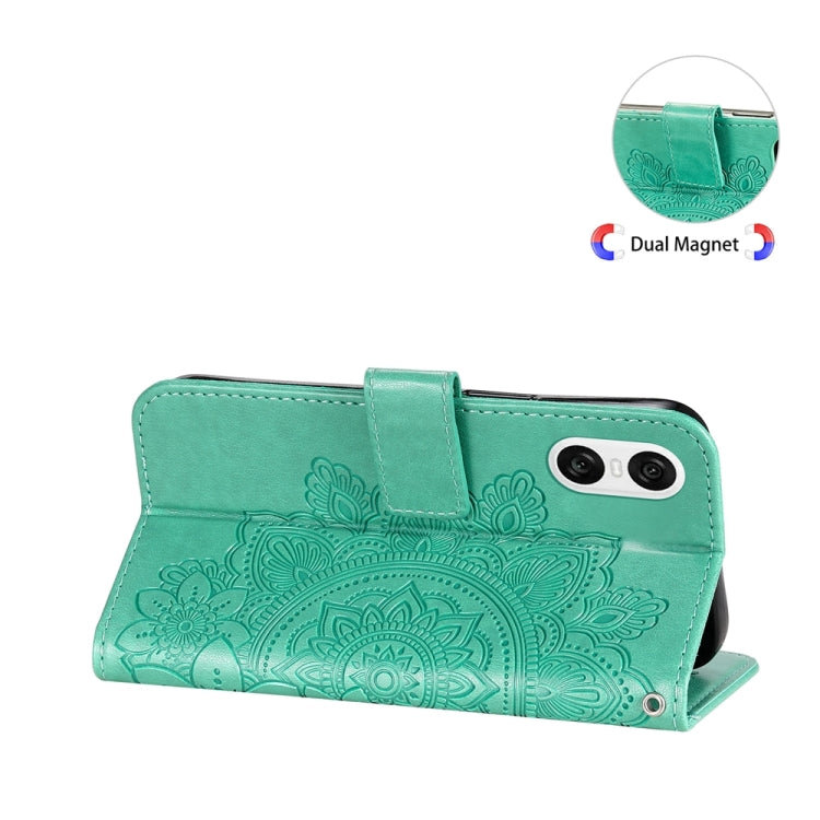For Sony Xperia 10 VI Seven-petal Flowers Embossing Leather Phone Case