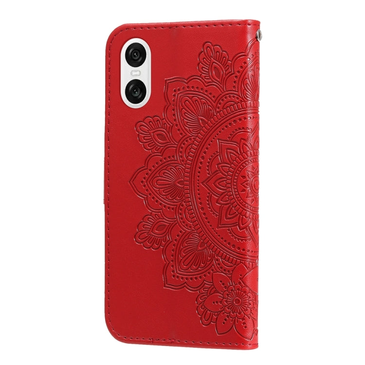 For Sony Xperia 10 VI Seven-petal Flowers Embossing Leather Phone Case