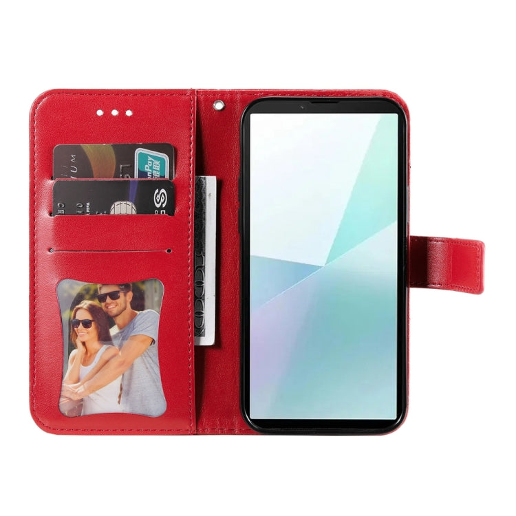 For Sony Xperia 10 VI Seven-petal Flowers Embossing Leather Phone Case