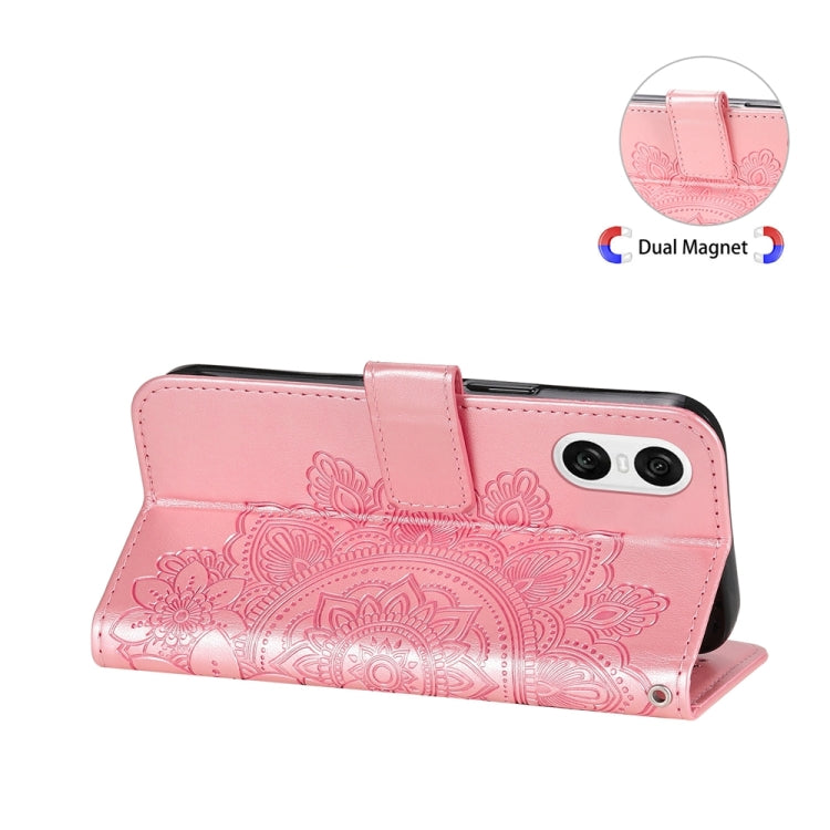 For Sony Xperia 10 VI Seven-petal Flowers Embossing Leather Phone Case