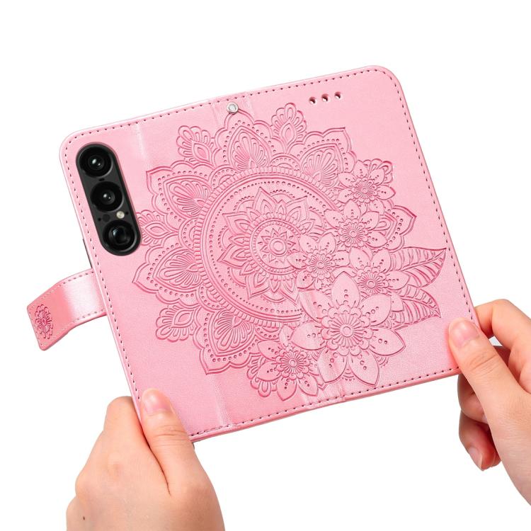 For Sony Xperia 1 VII Seven-petal Flowers Embossing Leather Phone Case