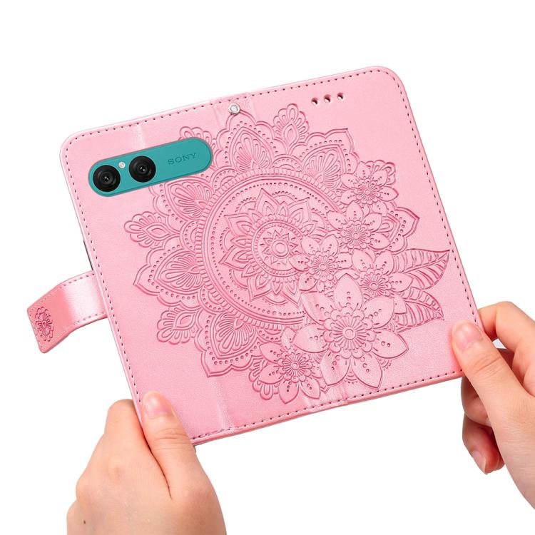 For Sony Xperia 10 VII Seven-petal Flowers Embossing Leather Phone Case