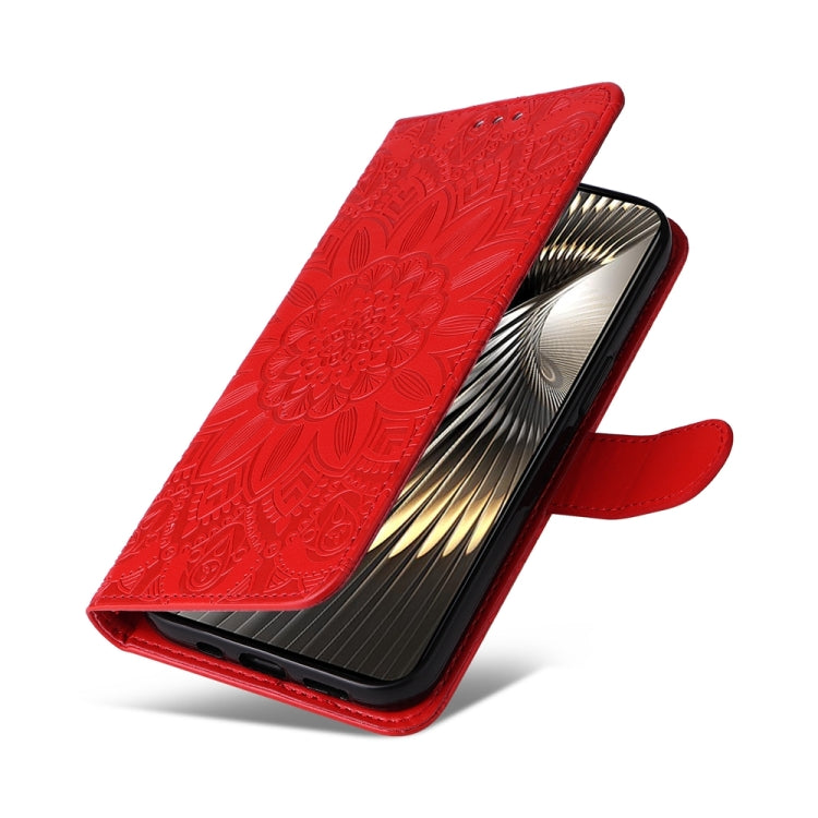 For Xiaomi Poco F6 Embossed Sunflower Leather Phone Case