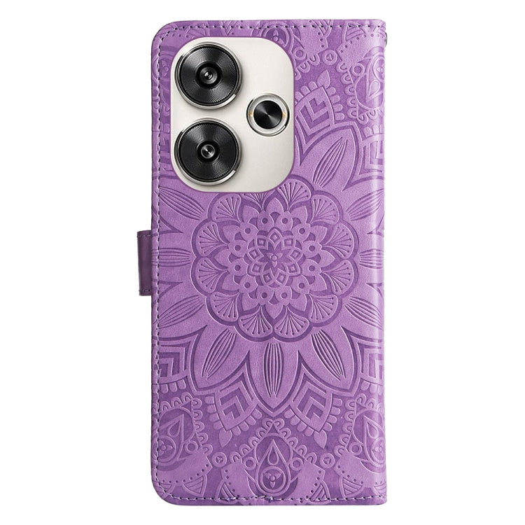 For Xiaomi Poco F6 Embossed Sunflower Leather Phone Case