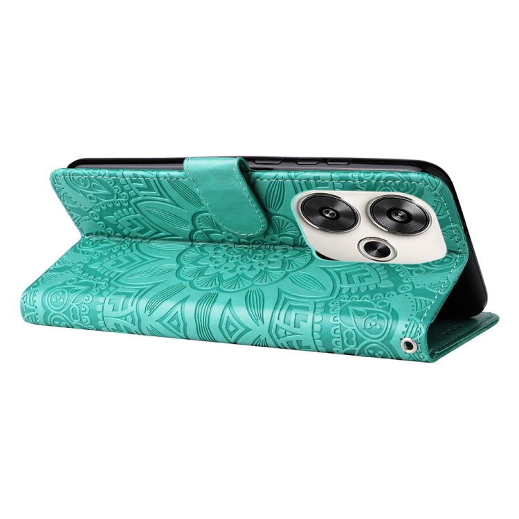For Xiaomi Poco F6 Embossed Sunflower Leather Phone Case