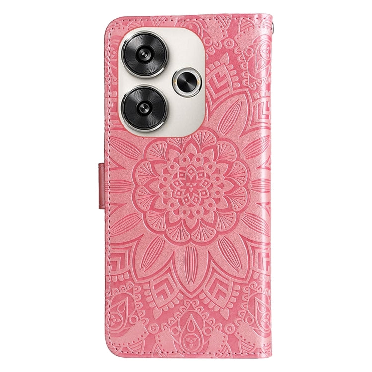 For Xiaomi Poco F6 Embossed Sunflower Leather Phone Case