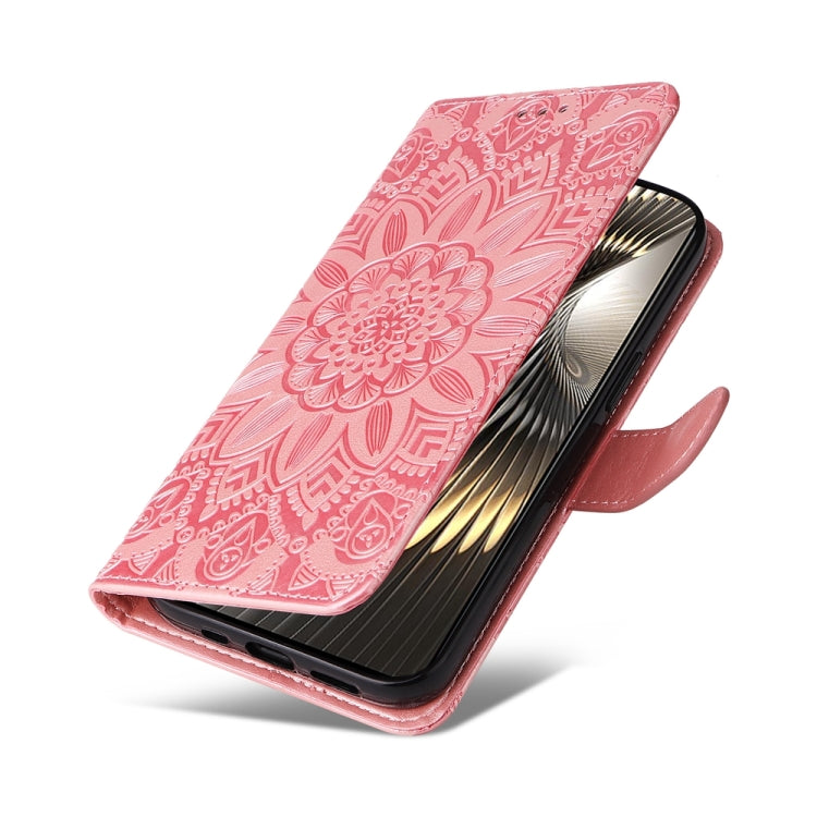 For Xiaomi Poco F6 Embossed Sunflower Leather Phone Case