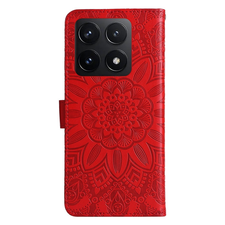 For Xiaomi 14T Embossed Sunflower Leather Phone Case