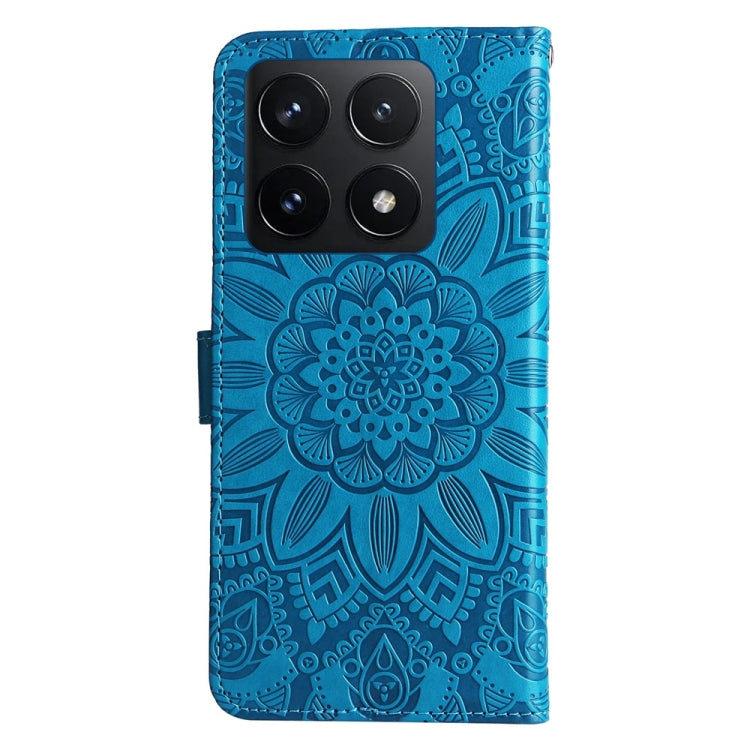 For Xiaomi 14T Embossed Sunflower Leather Phone Case