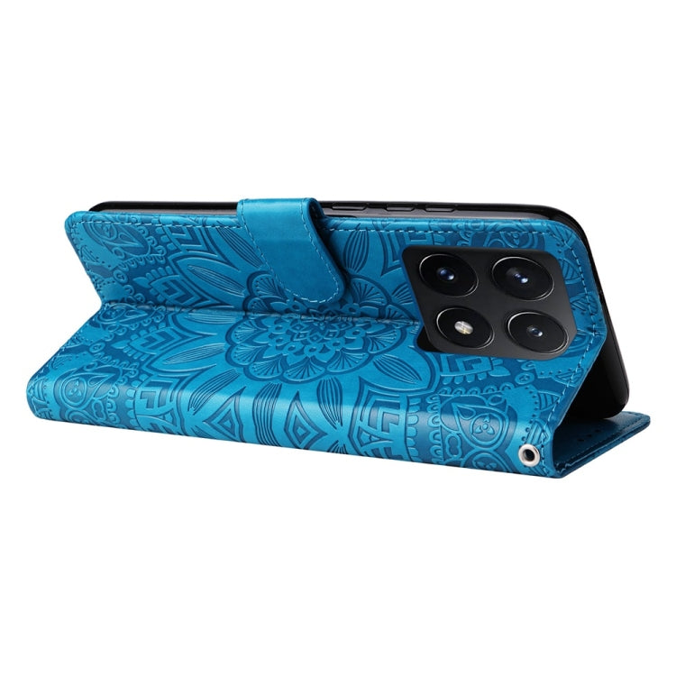 For Xiaomi 14T Embossed Sunflower Leather Phone Case