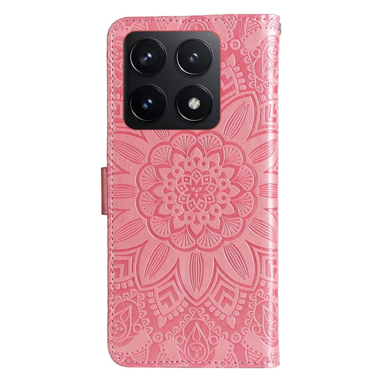 For Xiaomi 14T Embossed Sunflower Leather Phone Case