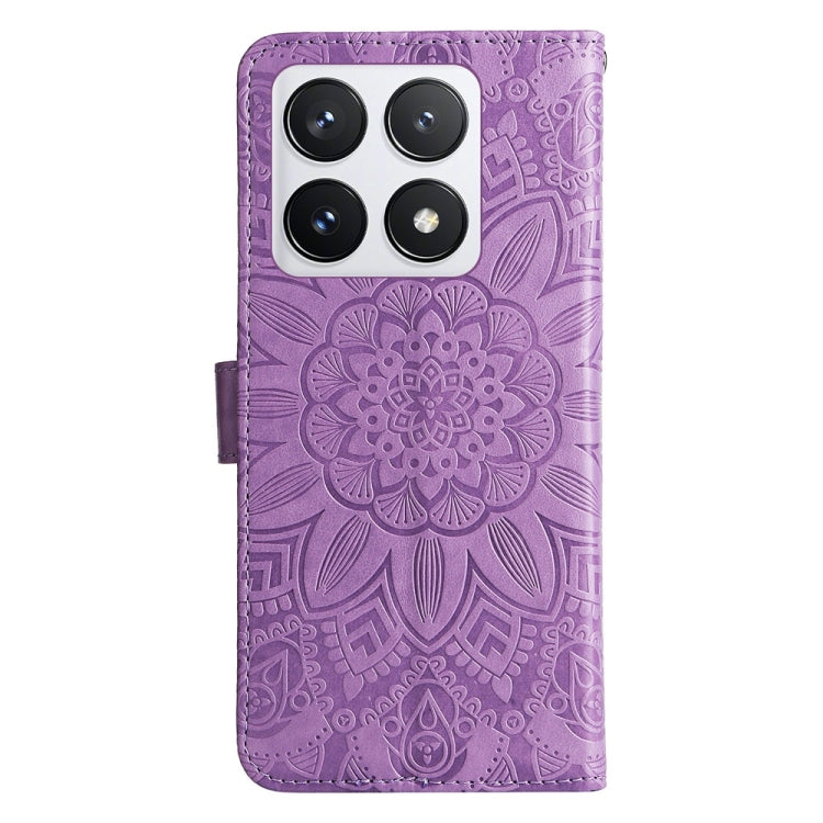 For Xiaomi 14T Pro Embossed Sunflower Leather Phone Case