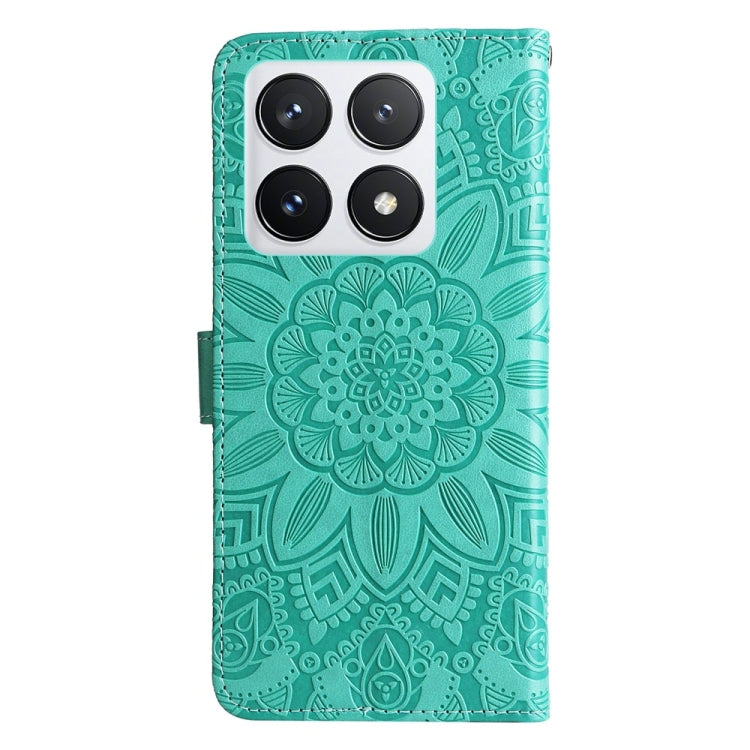For Xiaomi 14T Pro Embossed Sunflower Leather Phone Case
